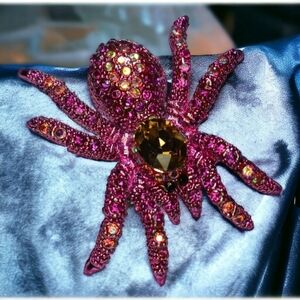 Crystal Bling Tarantula Spider Pin Rhinestone Brooch